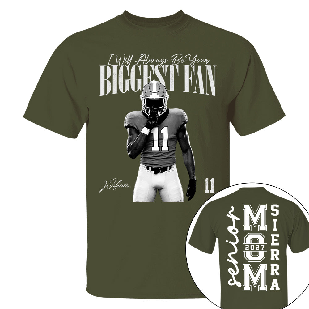 Senior Mom - I'll Always Be Your Biggest Fan - Washed Tee Retro Bootleg Shirt For Football Players NA04 VH01
