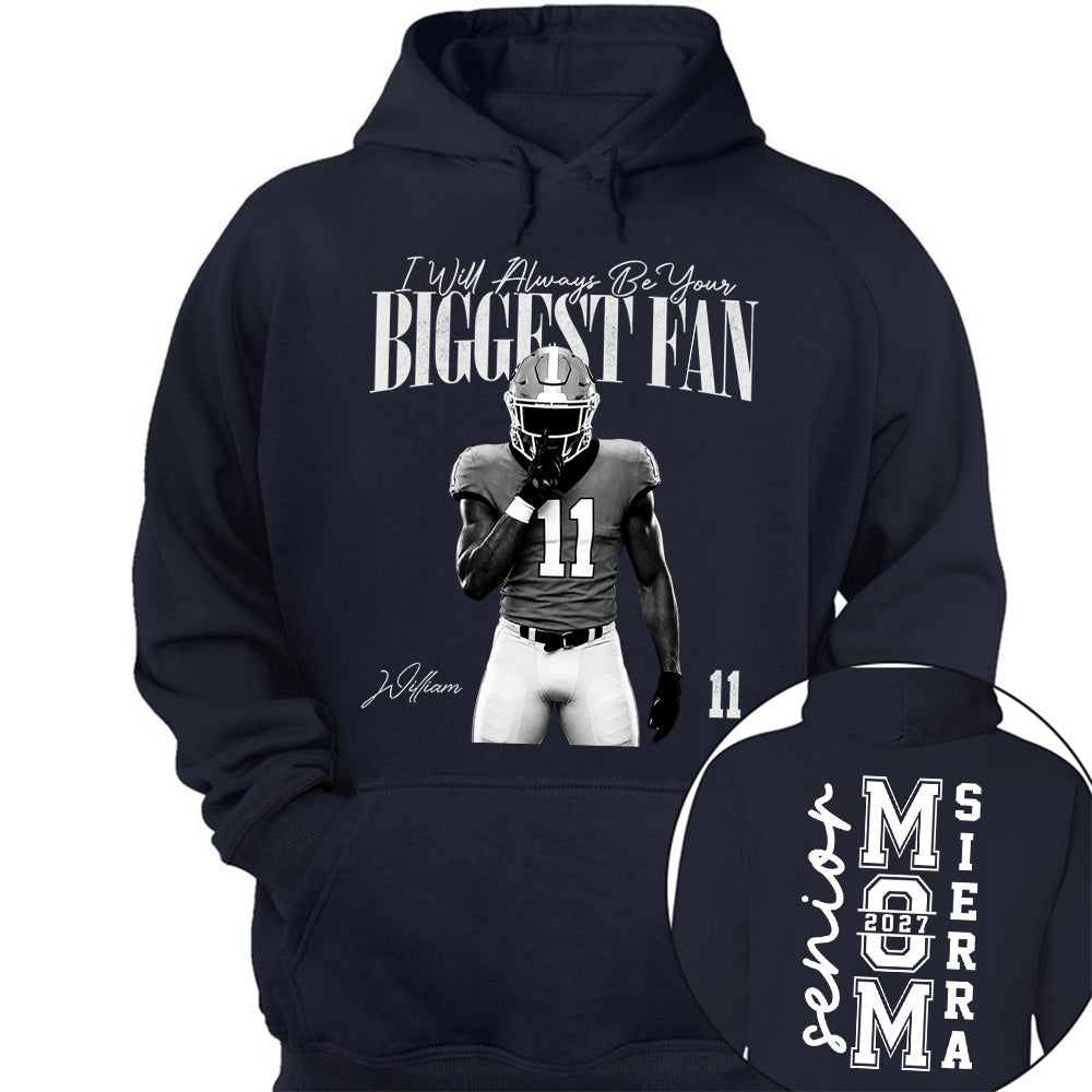 Senior Mom - I'll Always Be Your Biggest Fan - Washed Tee Retro Bootleg Shirt For Football Players NA04 VH01