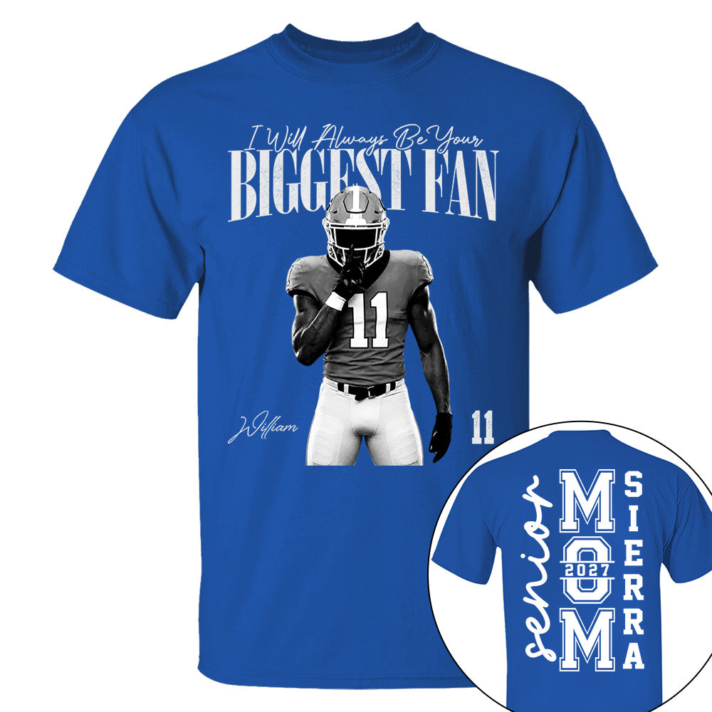 Senior Mom - I'll Always Be Your Biggest Fan - Washed Tee Retro Bootleg Shirt For Football Players NA04 VH01