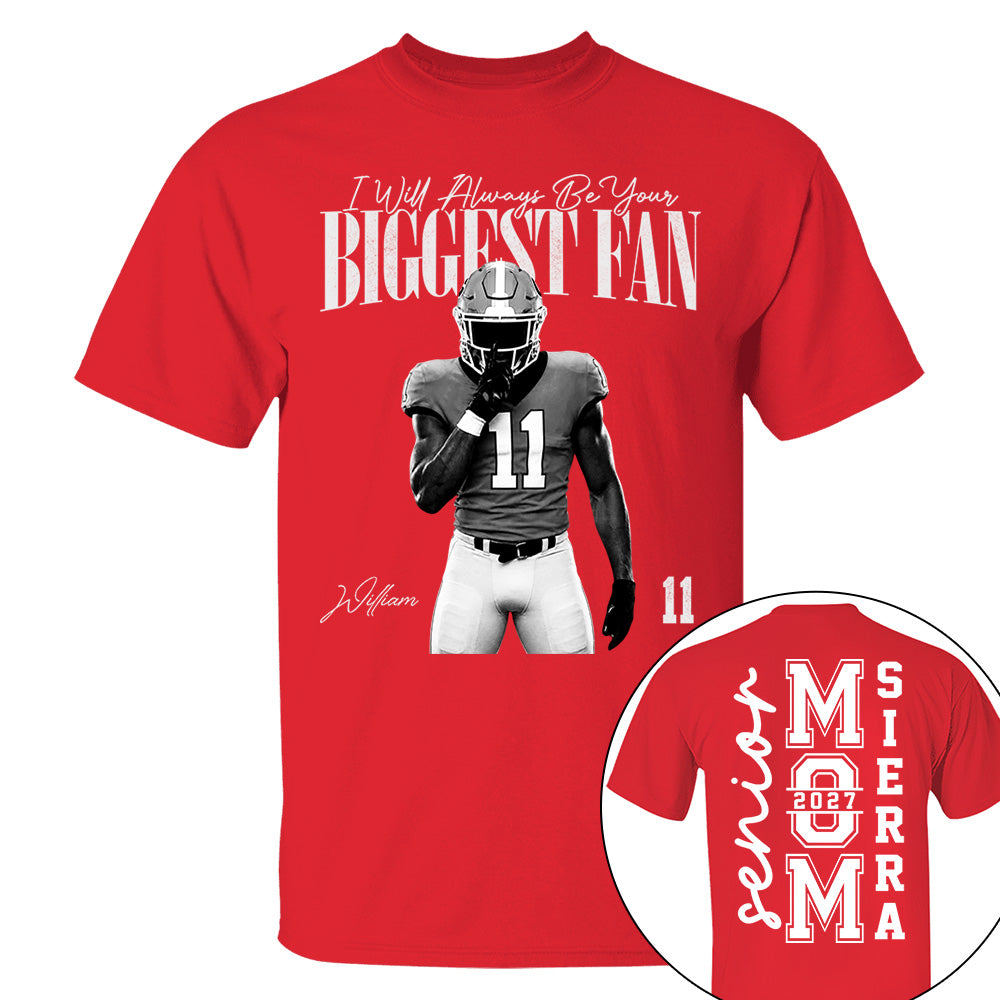 Senior Mom - I'll Always Be Your Biggest Fan - Washed Tee Retro Bootleg Shirt For Football Players NA04 VH01