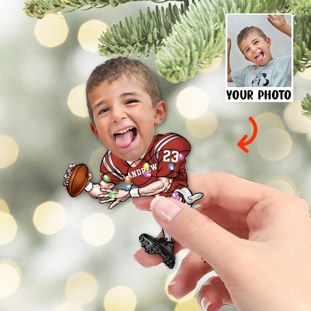 Custom Face Photo American Football Players - Personalized Acrylic Photo Ornament Nh00