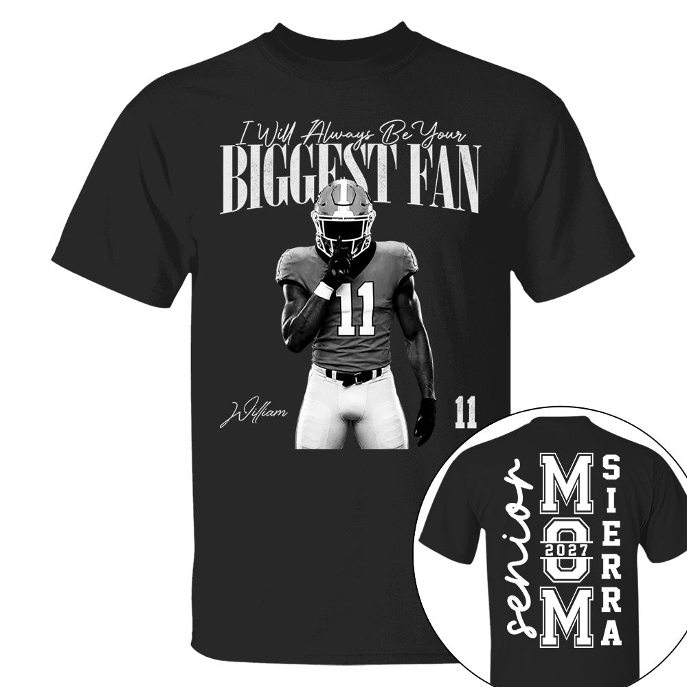 Senior Mom - I'll Always Be Your Biggest Fan - Washed Tee Retro Bootleg Shirt For Football Players NA04 VH01