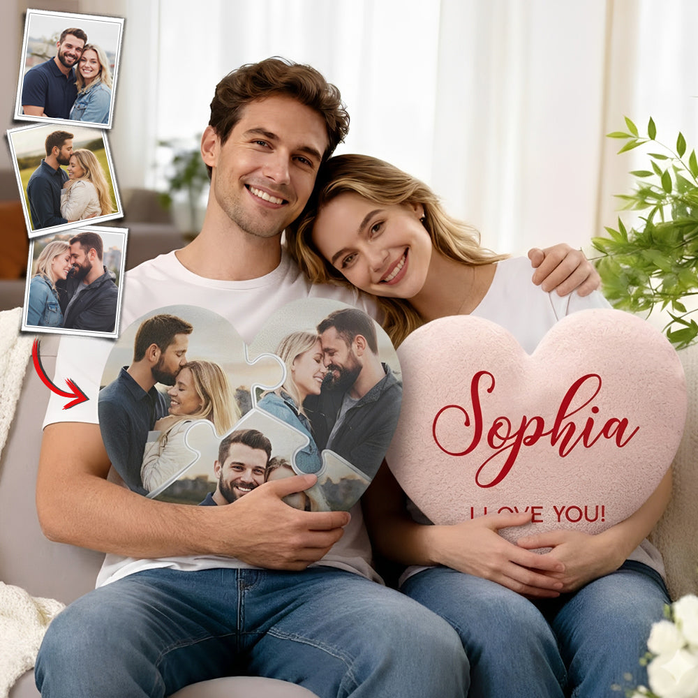 Personalized Heart Pillow, Custom Plush Name Pillow, Valentine’s Day Gift For Girlfriend, Heart Shape Cushion, Valentines Heart Shaped Gift