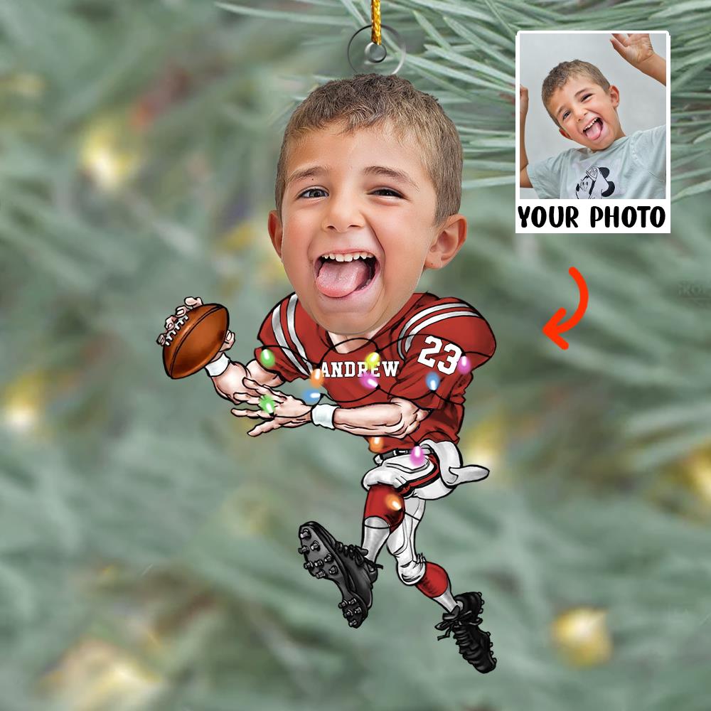 Custom Face Photo American Football Players - Personalized Acrylic Photo Ornament Nh00
