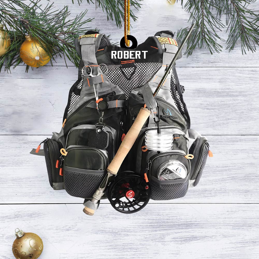 Personalized Fishing Vest Christmas Ornament, Gift For Fishing Lovers - 2024 New Release H2511 Tm01