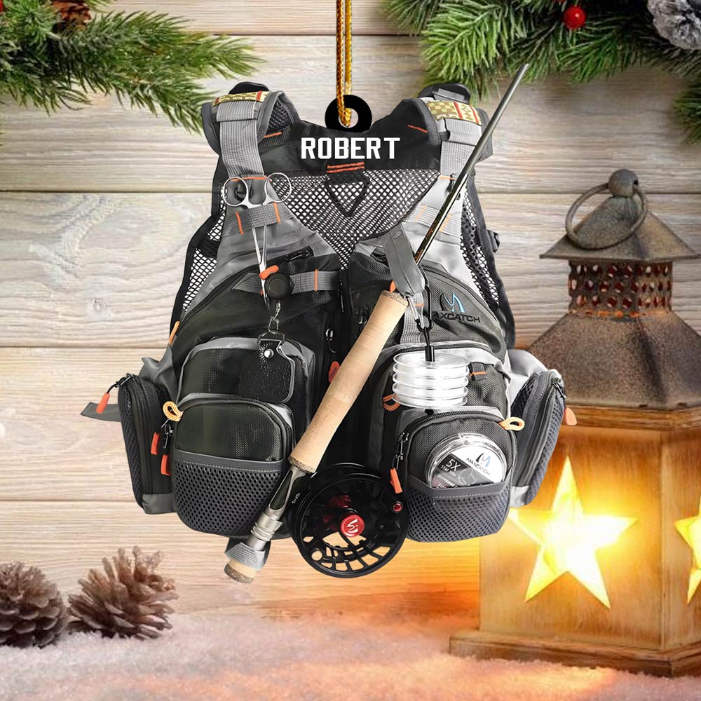 Personalized Fishing Vest Christmas Ornament, Gift For Fishing Lovers - 2024 New Release H2511 Tm01