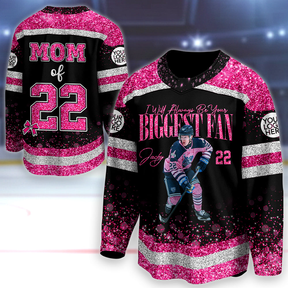 I'll Always Be Your Biggest Fan -  Personalized Ice Hockey Shirt Custom Nickname Mom Grandma Hockey Family  NA04 Hv01