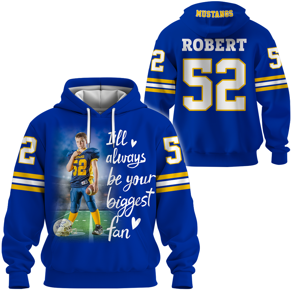 Personalized All Over Print Shirt I Will Always Be Your Biggest Fan Gift For Football Mom Grandma Sport Family K1702