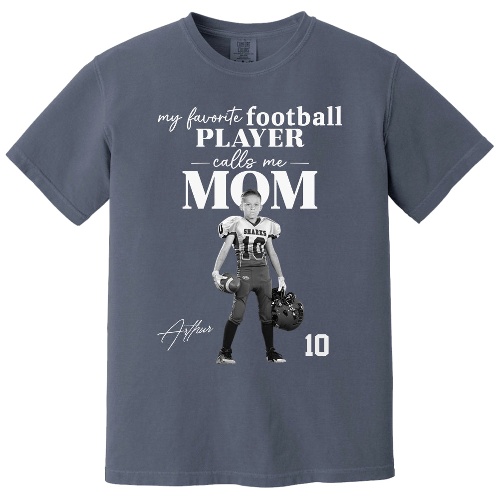 Personalized My Favorite Football Player Calls me Mom Washed Tee Retro Bootleg Shirt For Football Players T24