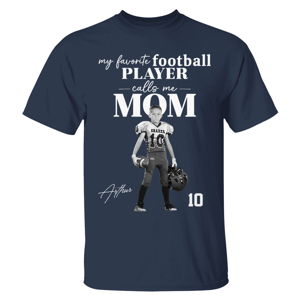 Personalized My Favorite Football Player Calls me Mom Washed Tee Retro Bootleg Shirt For Football Players T24