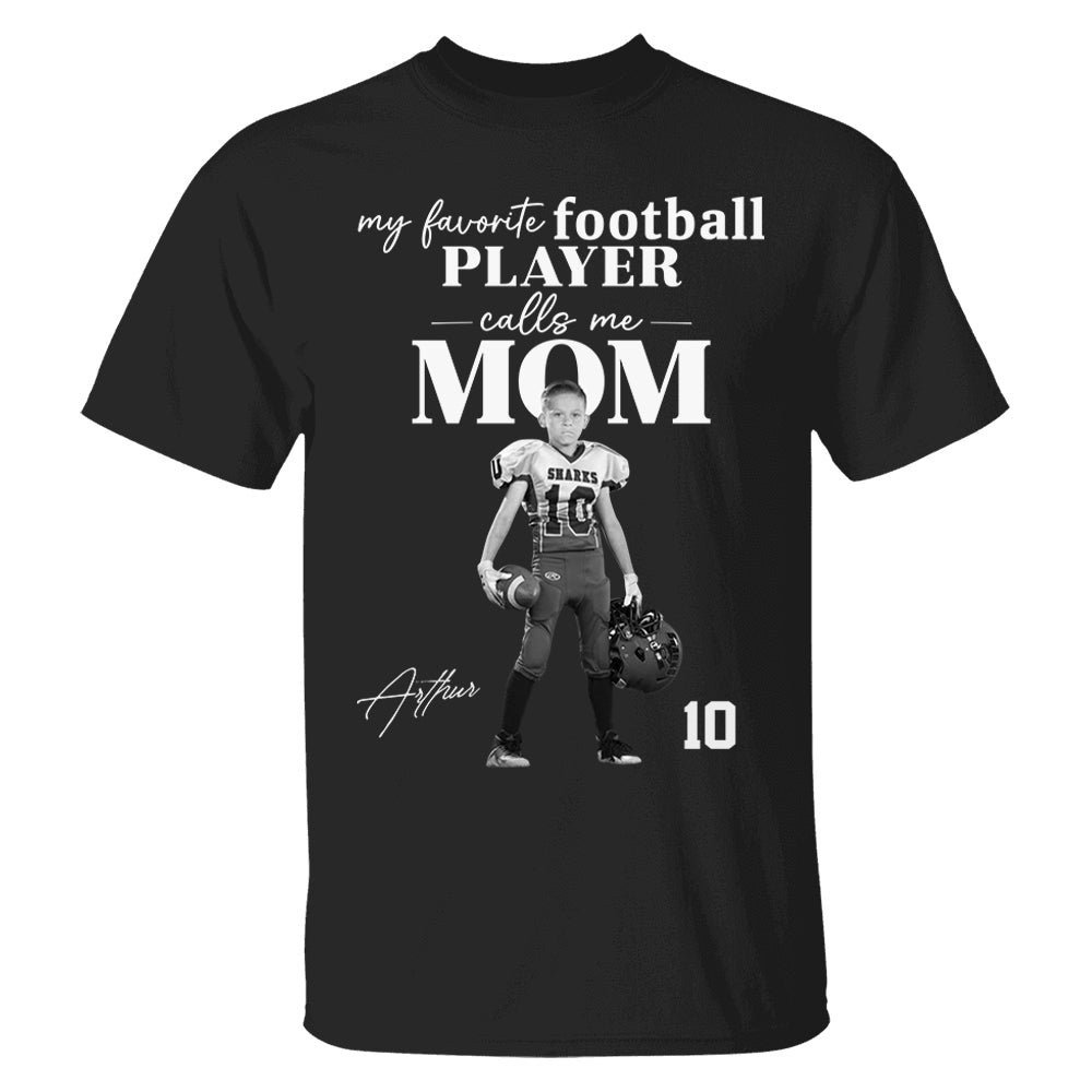 Personalized My Favorite Football Player Calls me Mom Washed Tee Retro Bootleg Shirt For Football Players T24