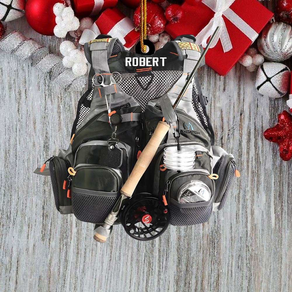 Personalized Fishing Vest Christmas Ornament, Gift For Fishing Lovers - 2024 New Release H2511 Tm01