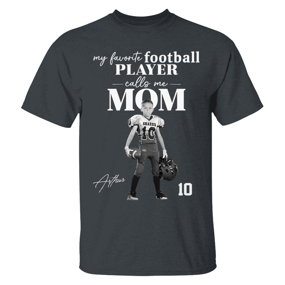 Personalized My Favorite Football Player Calls me Mom Washed Tee Retro Bootleg Shirt For Football Players T24