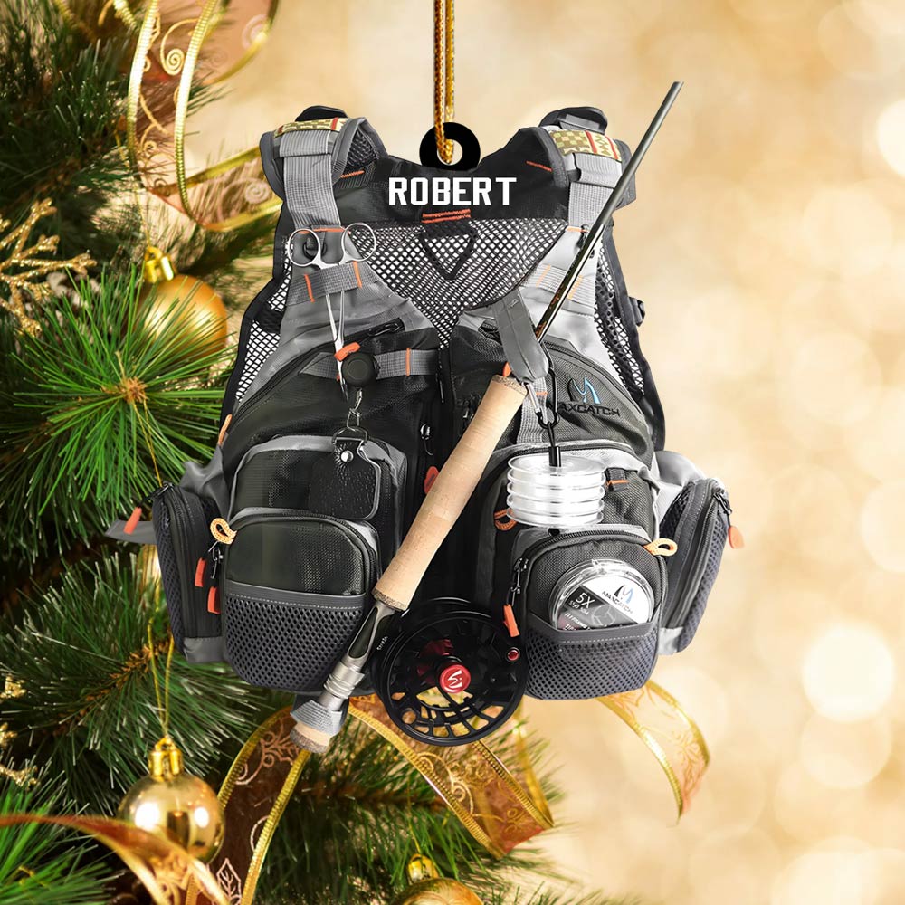Personalized Fishing Vest Christmas Ornament, Gift For Fishing Lovers - 2024 New Release H2511 Tm01