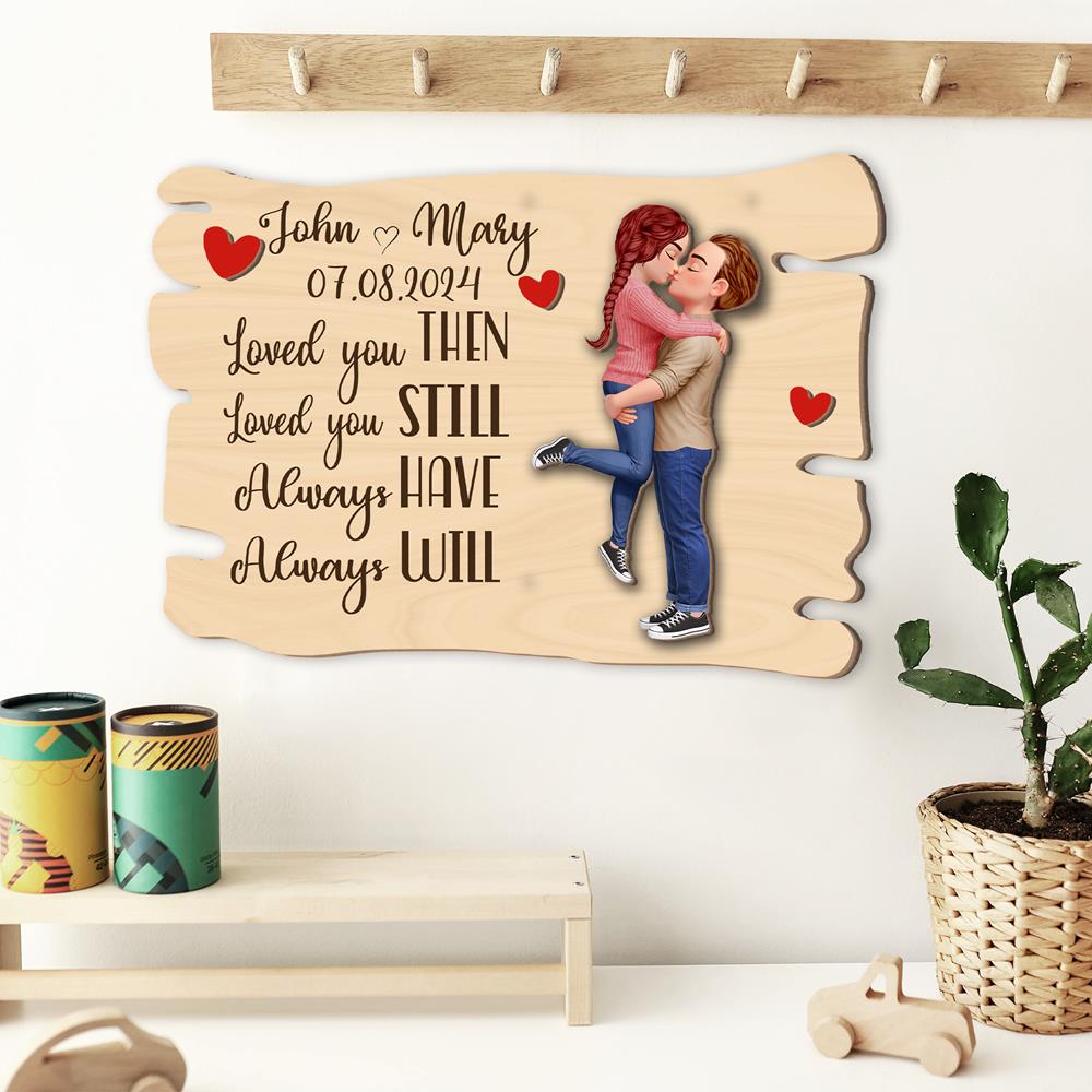 Loved You Then, Love You Still – Wooden Plaque Gift for Couples, Perfect Valentine’s Day Gift Na02 Nh00