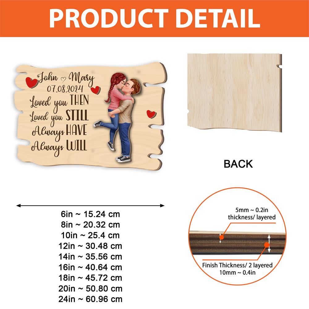 Loved You Then, Love You Still – Wooden Plaque Gift for Couples, Perfect Valentine’s Day Gift Na02 Nh00