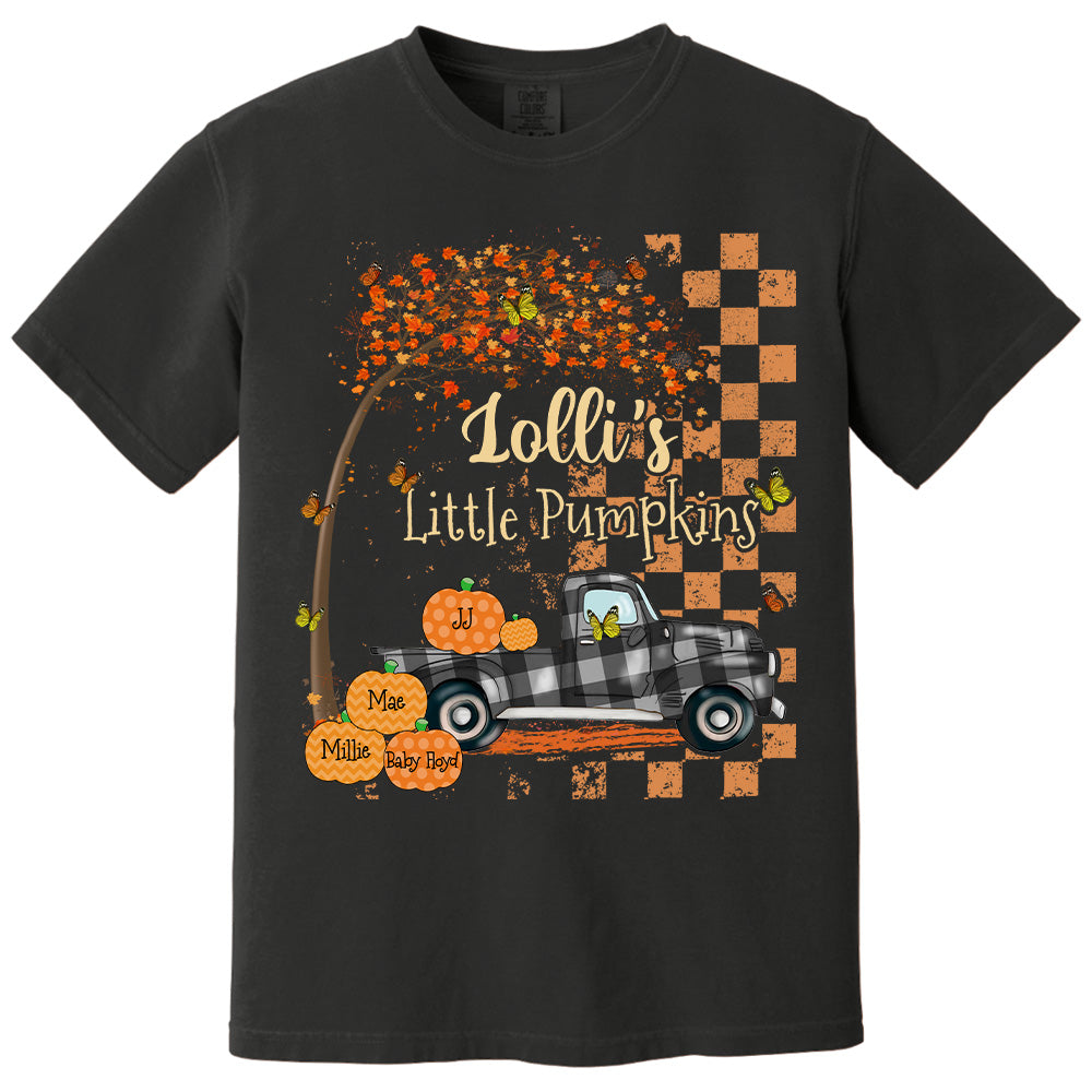 Nana's Little Pumpkins Truck Autumn Personalized Shirts Pt99