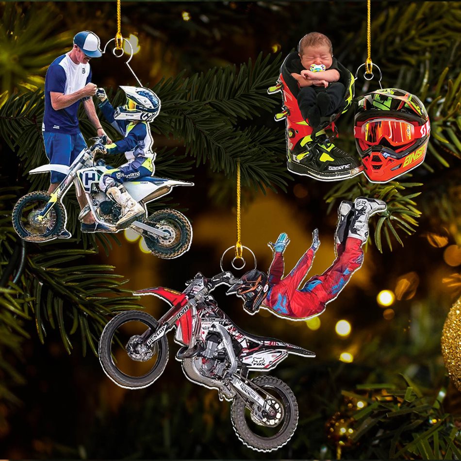 Personalized Motocross Ornament, Motorcycle Ornament, Dirt Bike Christmas Ornaments Gift For Motocross Lover, Rider Gifts H2511