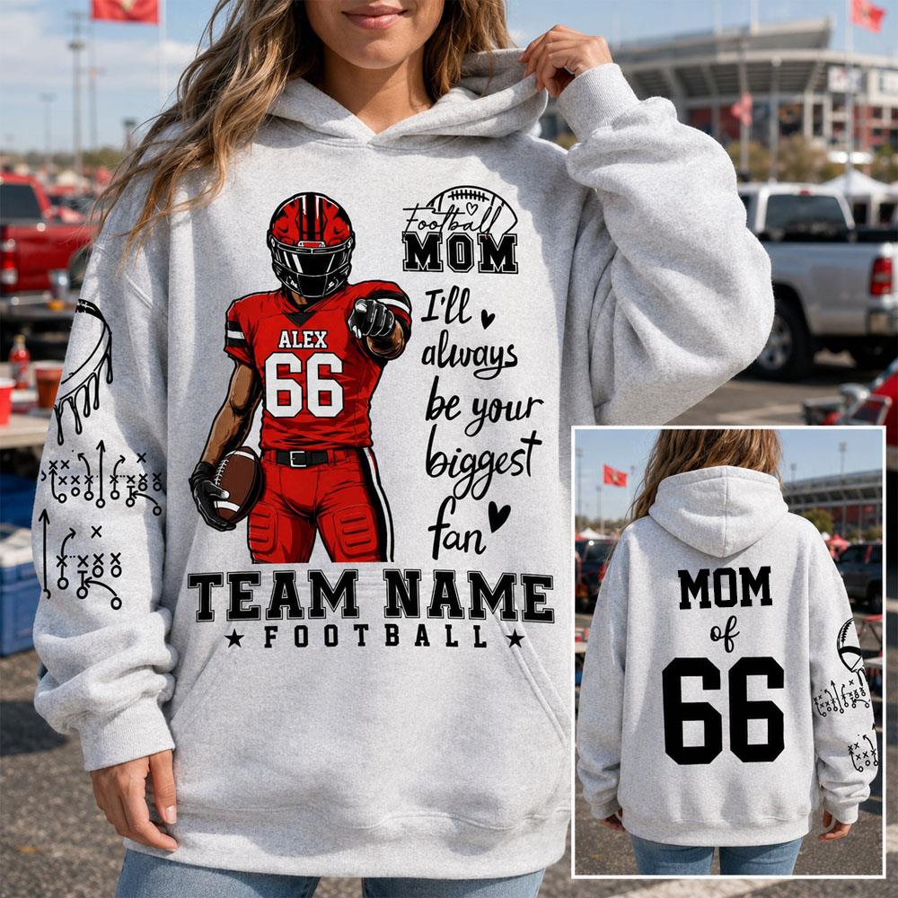 Personalized American Football Mom All Over Print Shirt - Football GameDay Custom Shirt For Mom, Dad, Family Nh00