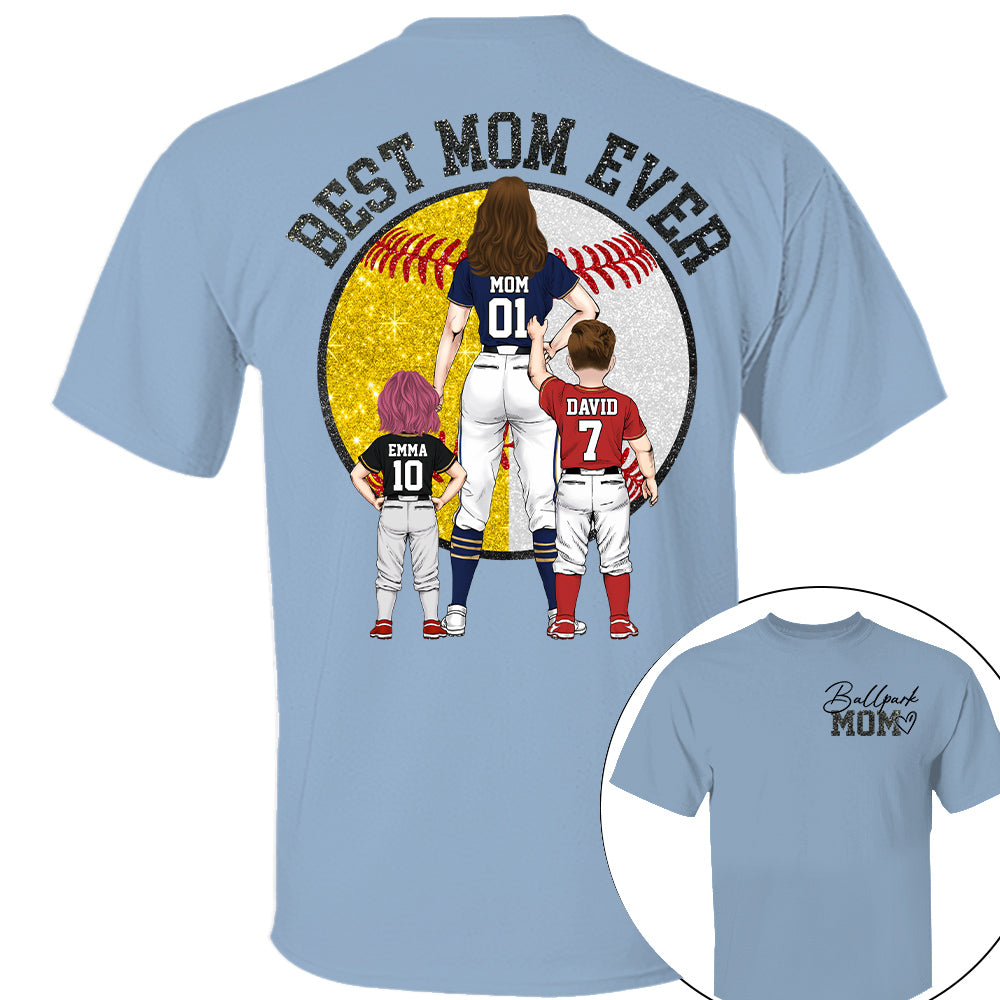 Best Mom Ever Baseball Shirt – Personalized Mom & Kids Shirt, Mother’s Day Gift for Baseball, Softball Mom Na02 Nh00