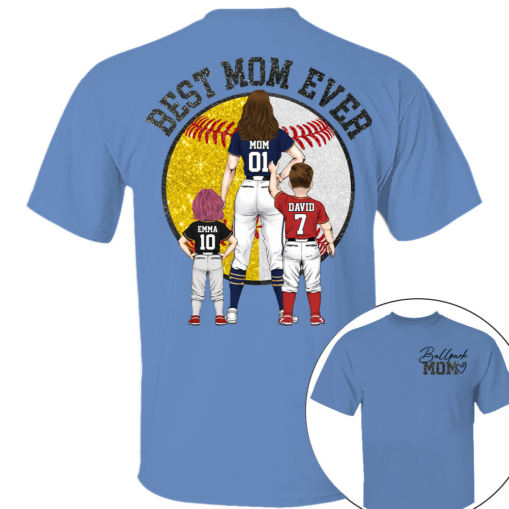 Best Mom Ever Baseball Shirt – Personalized Mom & Kids Shirt, Mother’s Day Gift for Baseball, Softball Mom Na02 Nh00