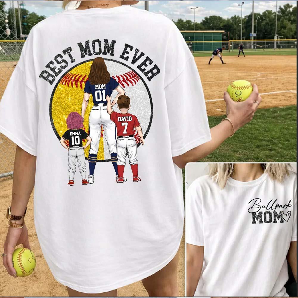 Best Mom Ever Baseball Shirt – Personalized Mom & Kids Shirt, Mother’s Day Gift for Baseball, Softball Mom Na02 Nh00