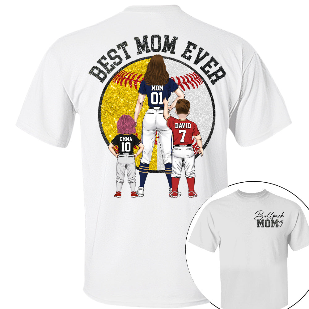 Best Mom Ever Baseball Shirt – Personalized Mom & Kids Shirt, Mother’s Day Gift for Baseball, Softball Mom Na02 Nh00
