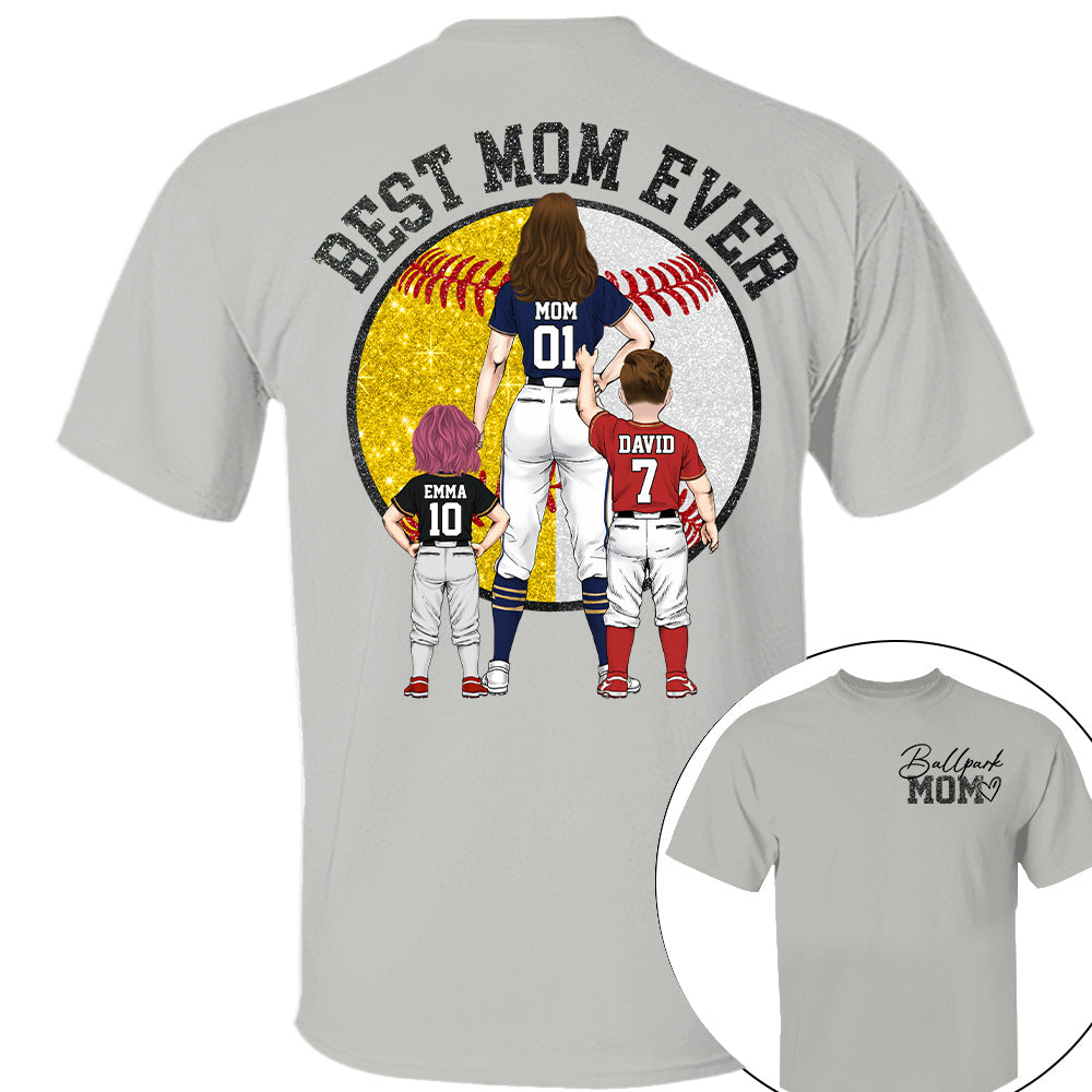 Best Mom Ever Baseball Shirt – Personalized Mom & Kids Shirt, Mother’s Day Gift for Baseball, Softball Mom Na02 Nh00