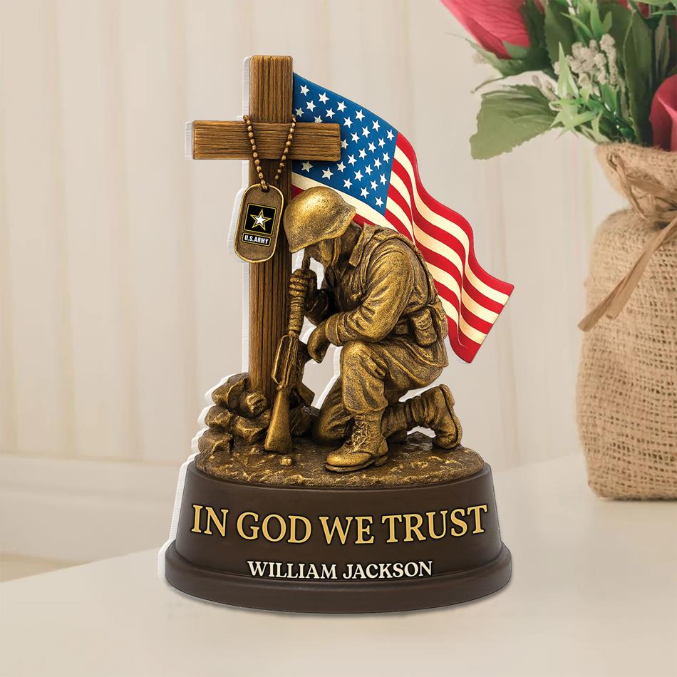 In God We Trust Veterans Military Acrylic Block Plaque - Personalized Gifts For Veteran H2511 Trna