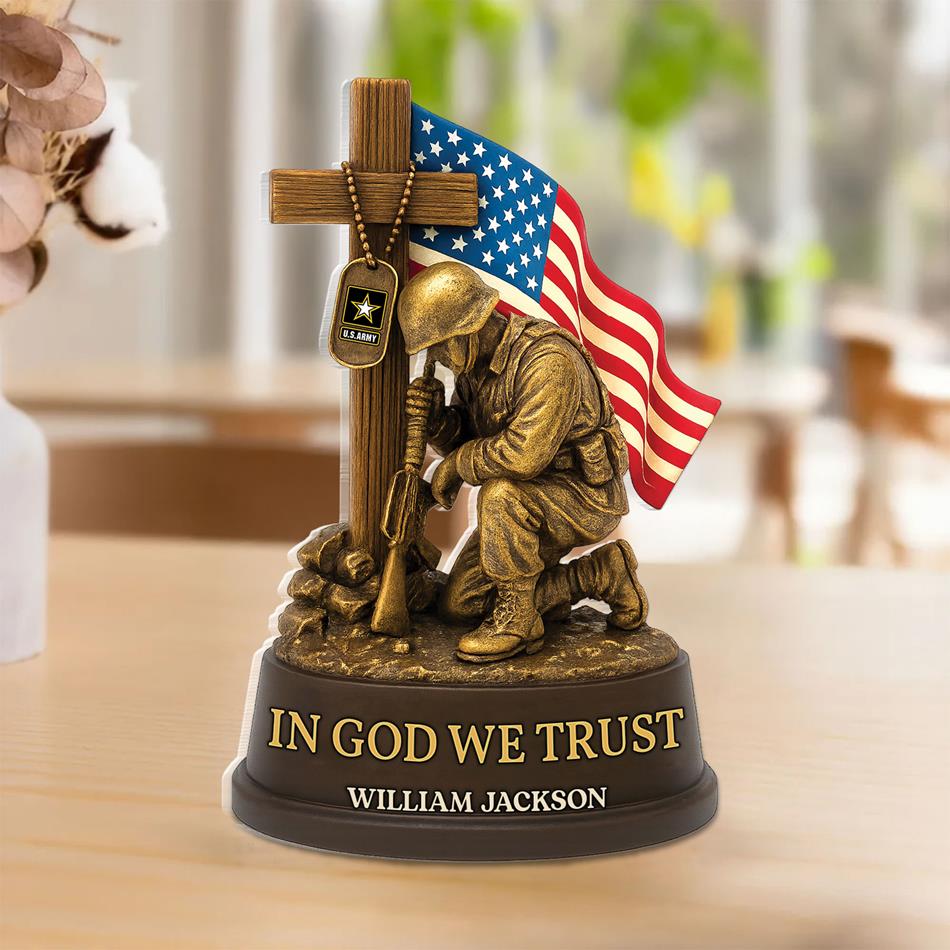 In God We Trust Veterans Military Acrylic Block Plaque - Personalized Gifts For Veteran H2511 Trna
