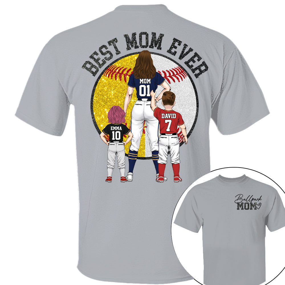 Best Mom Ever Baseball Shirt – Personalized Mom & Kids Shirt, Mother’s Day Gift for Baseball, Softball Mom Na02 Nh00