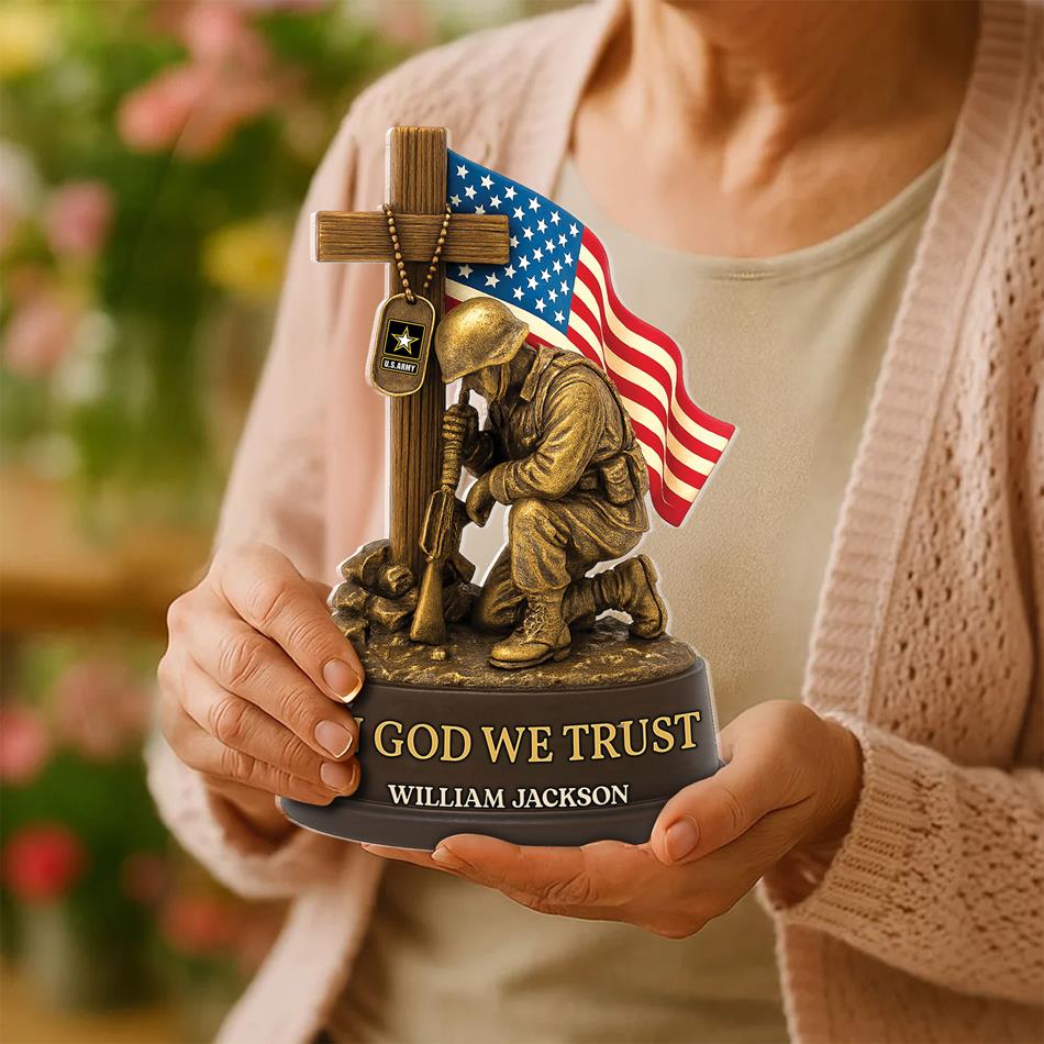 In God We Trust Veterans Military Acrylic Block Plaque - Personalized Gifts For Veteran H2511 Trna