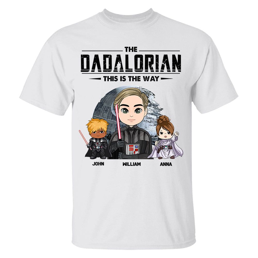 The Dadalorian This Is The Way Personalized Shirt Gift For Dad - Custom Cute Art Nickname With Kids