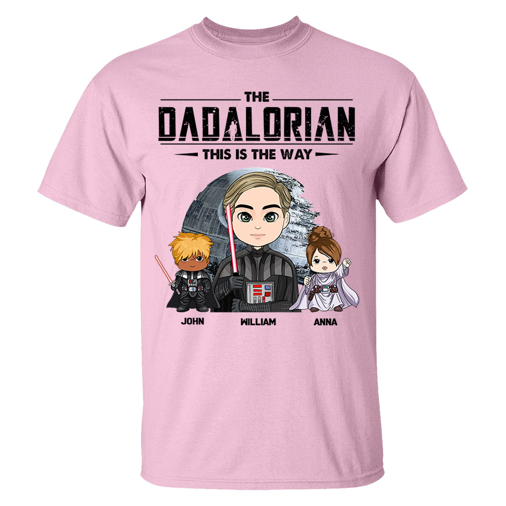 The Dadalorian This Is The Way Personalized Shirt Gift For Dad - Custom Cute Art Nickname With Kids