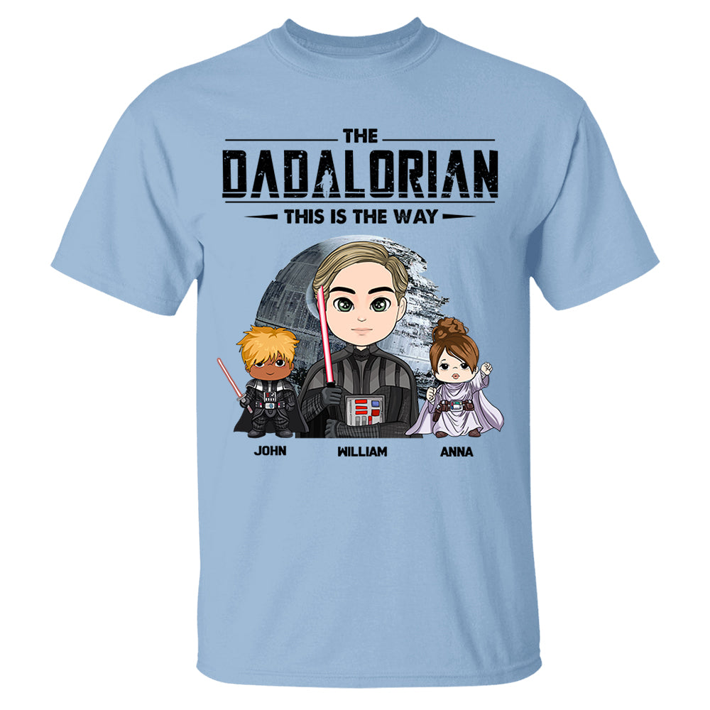 The Dadalorian This Is The Way Personalized Shirt Gift For Dad - Custom Cute Art Nickname With Kids