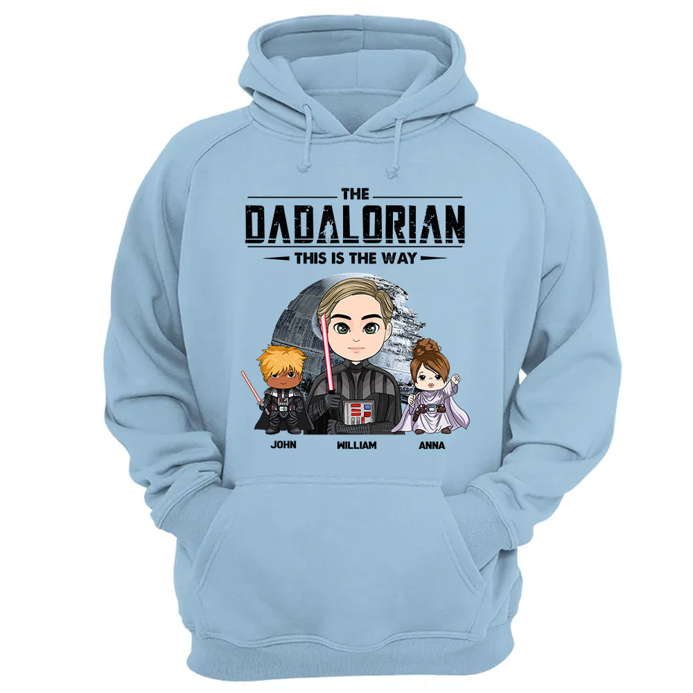 The Dadalorian This Is The Way Personalized Shirt Gift For Dad - Custom Cute Art Nickname With Kids