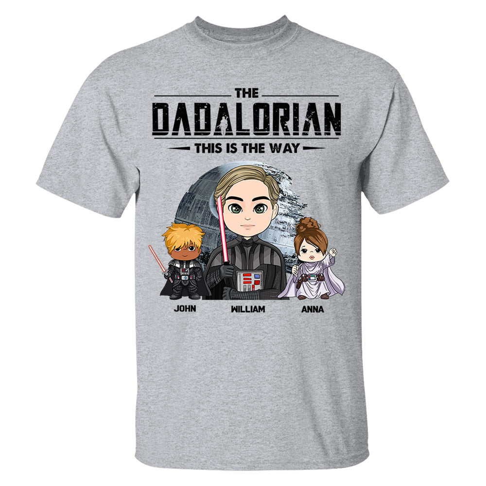 The Dadalorian This Is The Way Personalized Shirt Gift For Dad - Custom Cute Art Nickname With Kids