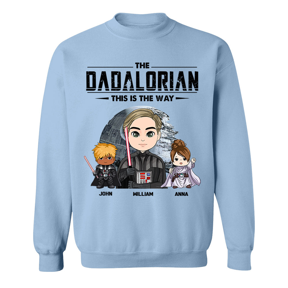 The Dadalorian This Is The Way Personalized Shirt Gift For Dad - Custom Cute Art Nickname With Kids