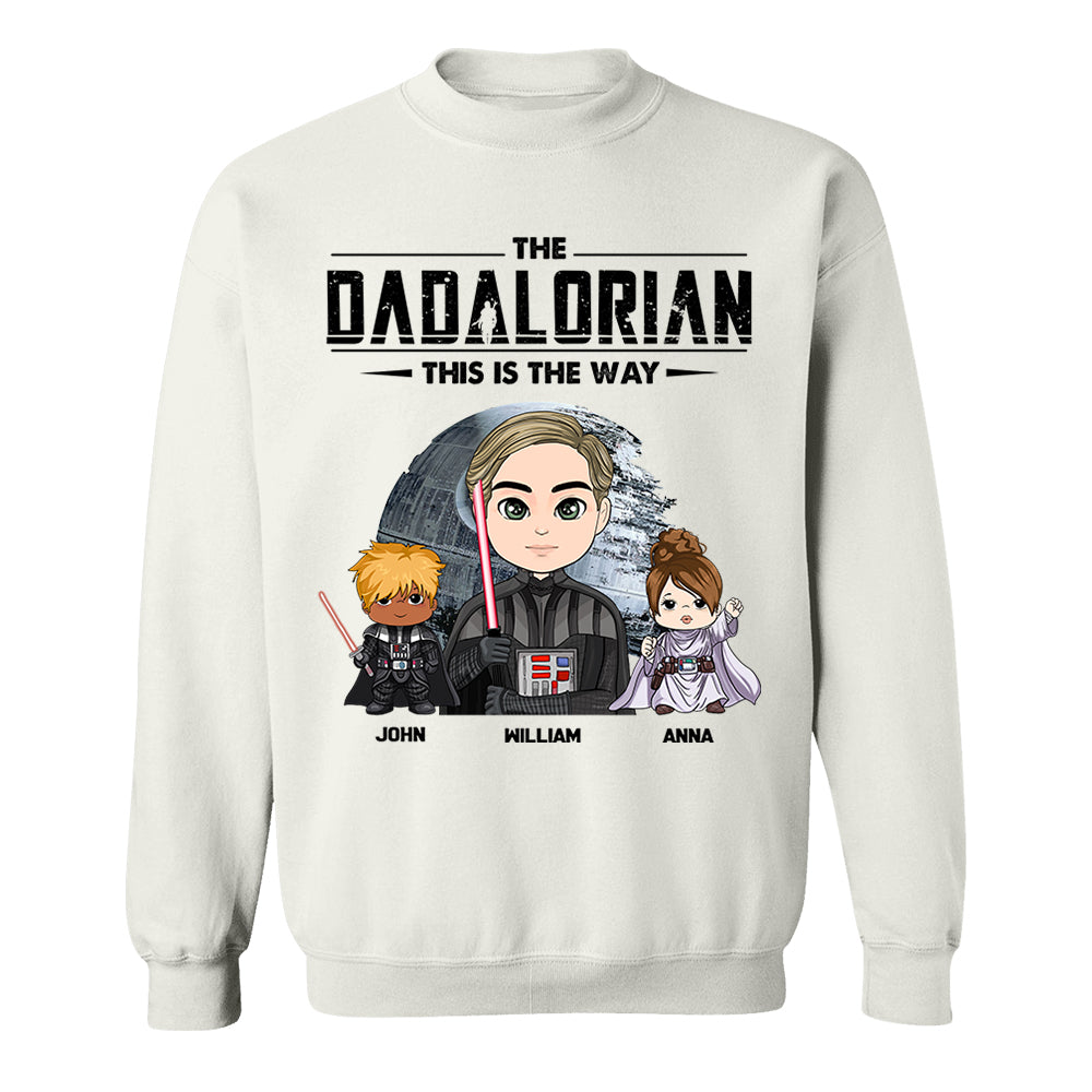 The Dadalorian This Is The Way Personalized Shirt Gift For Dad - Custom Cute Art Nickname With Kids