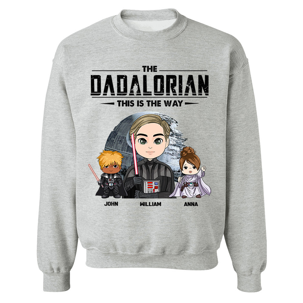 The Dadalorian This Is The Way Personalized Shirt Gift For Dad - Custom Cute Art Nickname With Kids