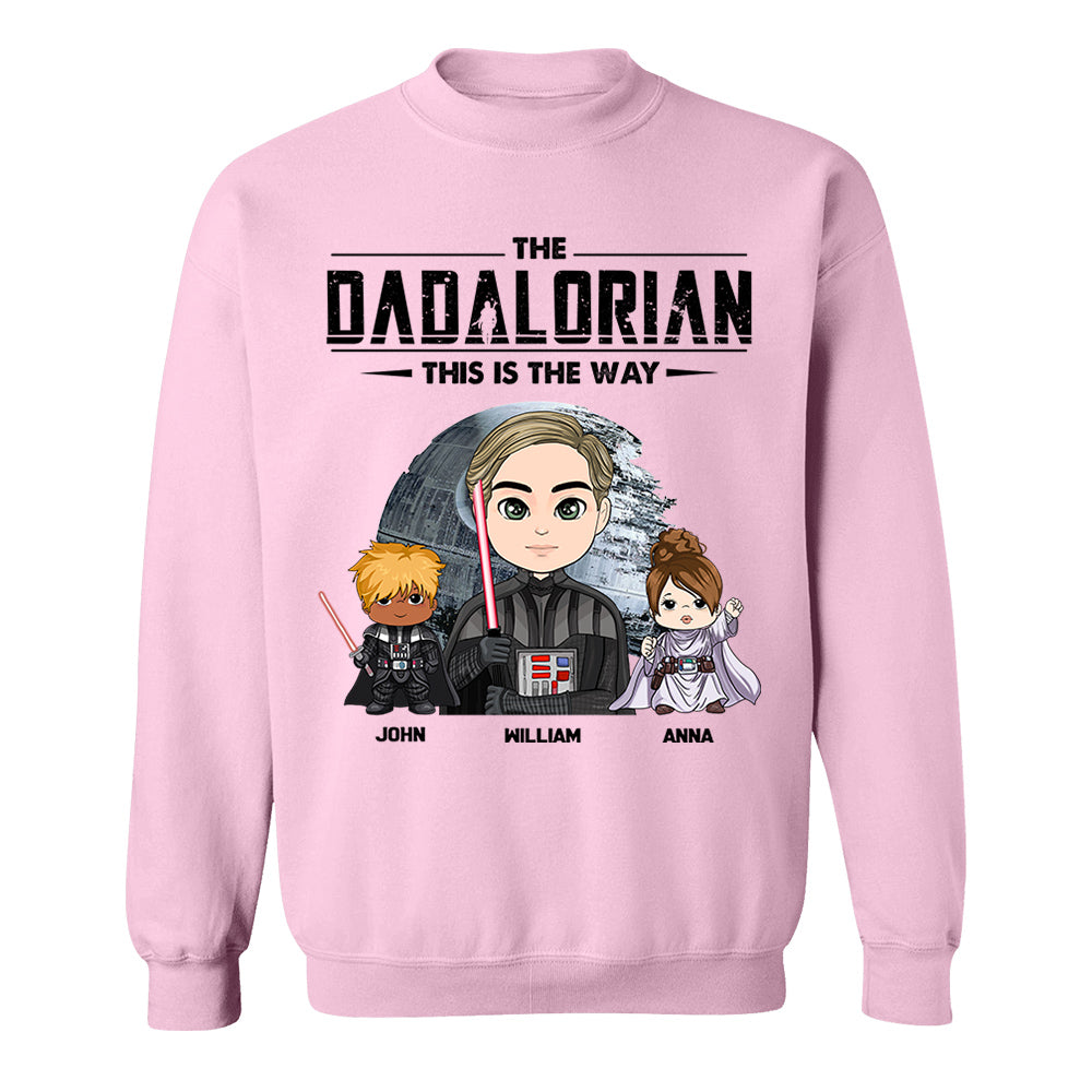 The Dadalorian This Is The Way Personalized Shirt Gift For Dad - Custom Cute Art Nickname With Kids