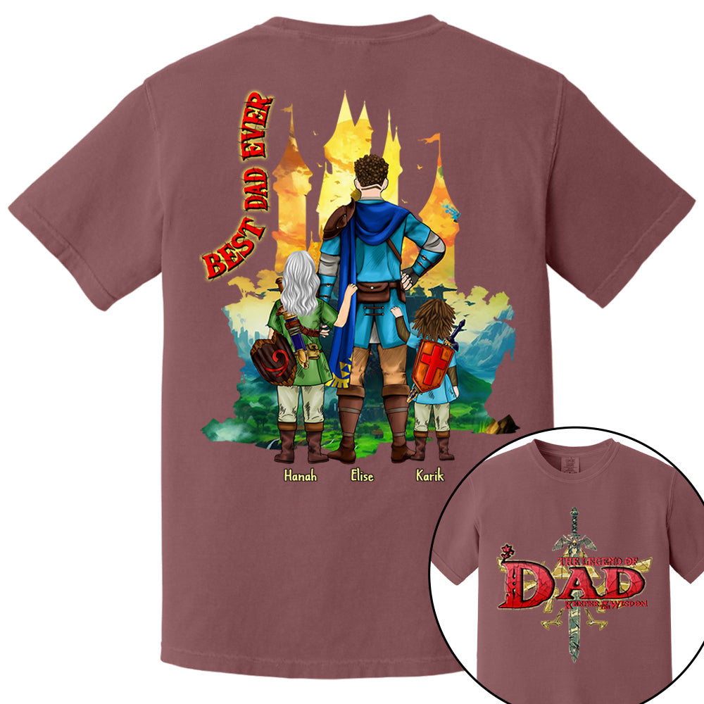 Custom The Legend of Dad – Keeper of Wisdom Shirt - Best Dad Ever - Father's Day 2025 Personalized Shirt Nh00