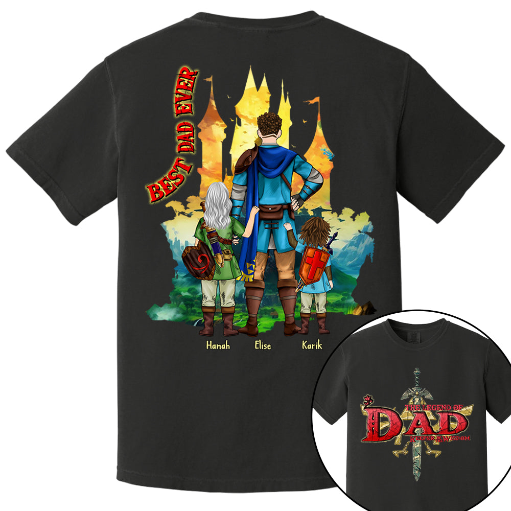 Custom The Legend of Dad – Keeper of Wisdom Shirt - Best Dad Ever - Father's Day 2025 Personalized Shirt Nh00