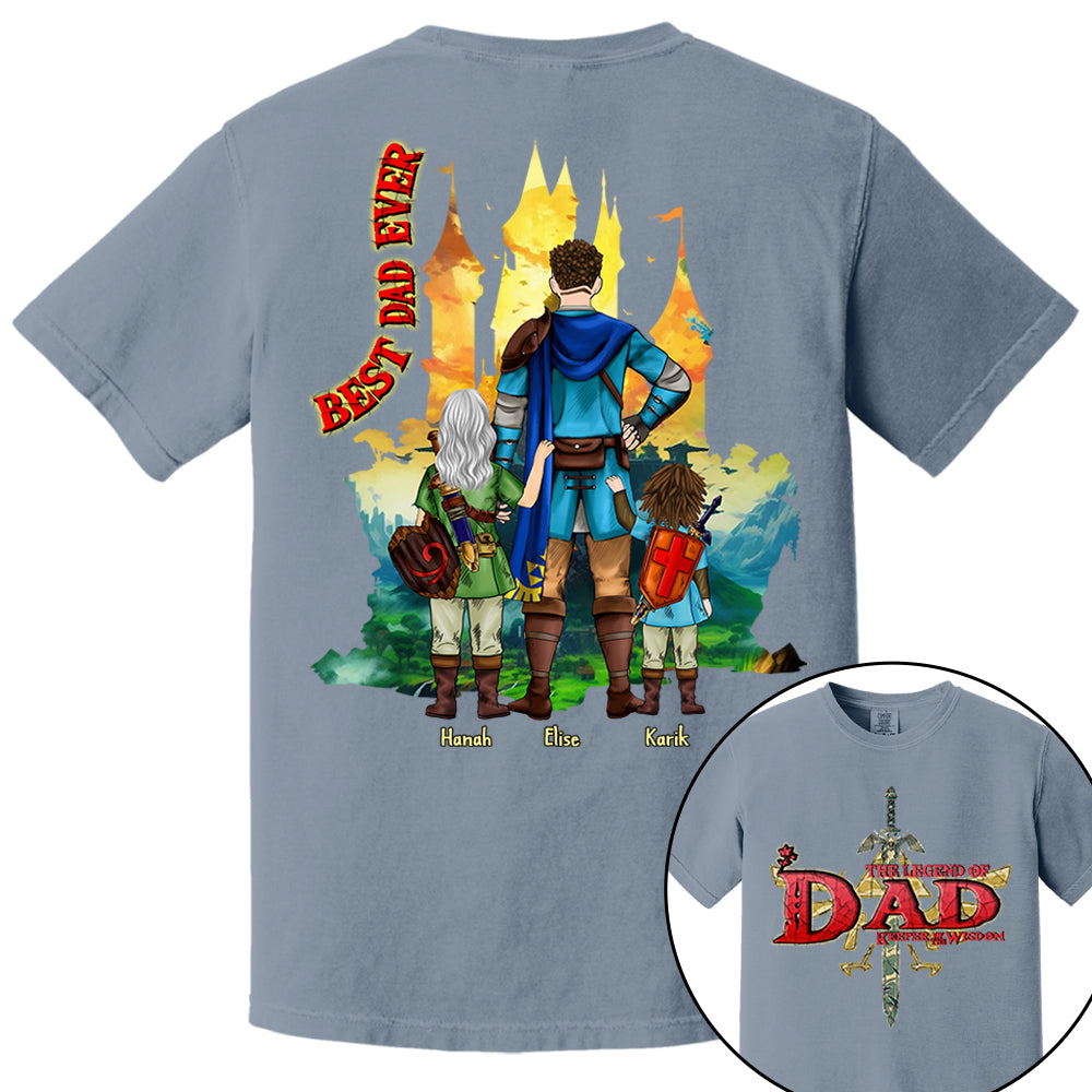 Custom The Legend of Dad – Keeper of Wisdom Shirt - Best Dad Ever - Father's Day 2025 Personalized Shirt Nh00
