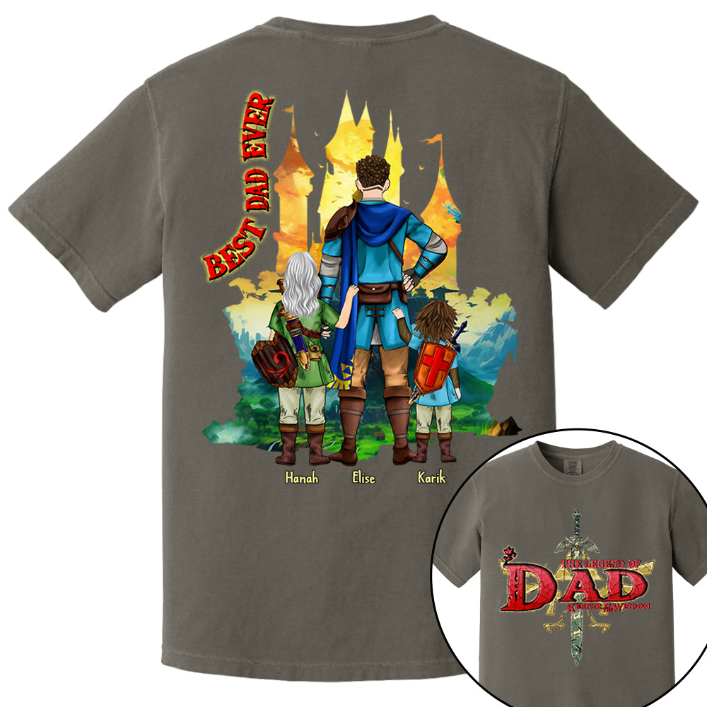 Custom The Legend of Dad – Keeper of Wisdom Shirt - Best Dad Ever - Father's Day 2025 Personalized Shirt Nh00
