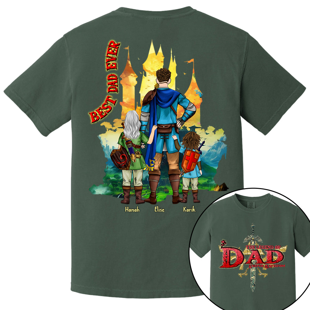 Custom The Legend of Dad – Keeper of Wisdom Shirt - Best Dad Ever - Father's Day 2025 Personalized Shirt Nh00