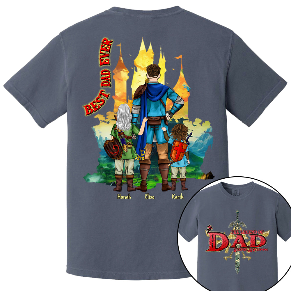 Custom The Legend of Dad – Keeper of Wisdom Shirt - Best Dad Ever - Father's Day 2025 Personalized Shirt Nh00