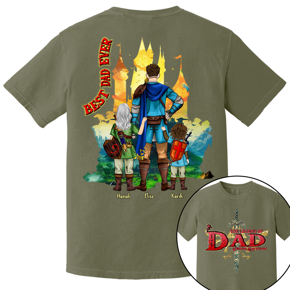 Custom The Legend of Dad – Keeper of Wisdom Shirt - Best Dad Ever - Father's Day 2025 Personalized Shirt Nh00