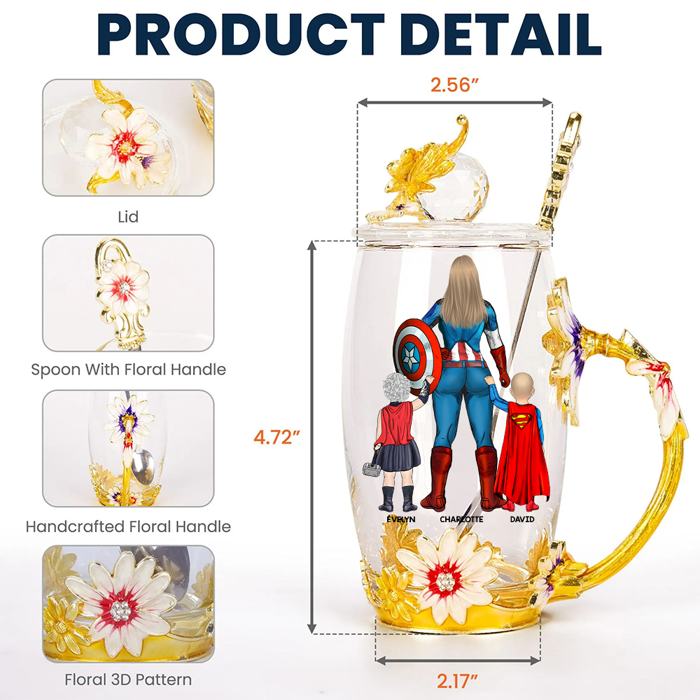 Best Mom Ever - Personalized Enamel Flower Tea Cup Tu20