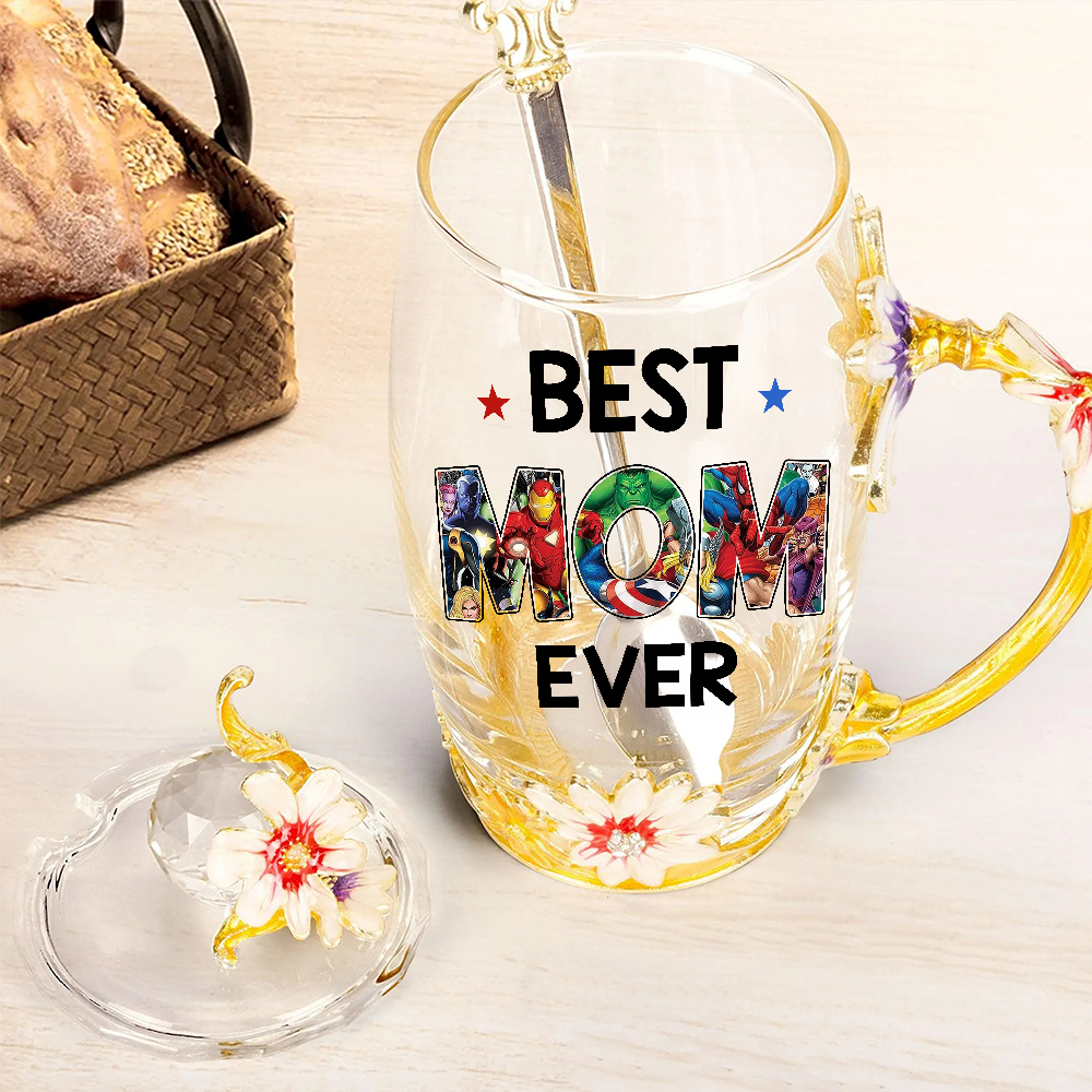 Best Mom Ever - Personalized Enamel Flower Tea Cup Tu20